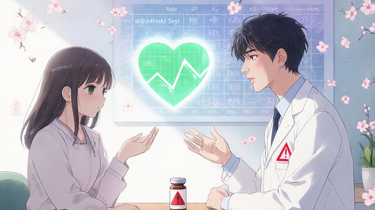 Ein Psychiater spricht mit Mutter und Sohn in einer Klinik, während ein holographischer Statistik-Chart hinter ihnen schwebt.