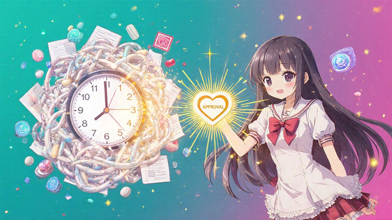 Ein verzauberter Uhrmechanismus aus Pillen verwandelt sich in eine schnelle digitale Uhr, PreCure-Stil.
