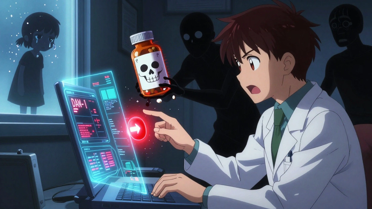 Ein Arzt kämpft mit einem elektronischen Rezeptsystem, das DAW-1 nicht richtig setzt.