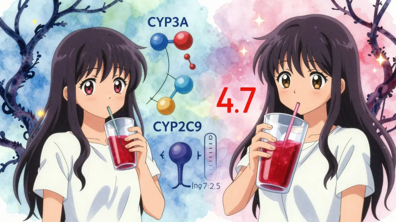 Ein Patient mit stabilem und einem plötzlich ansteigenden INR-Wert bei Granatapfelsaftkonsum.